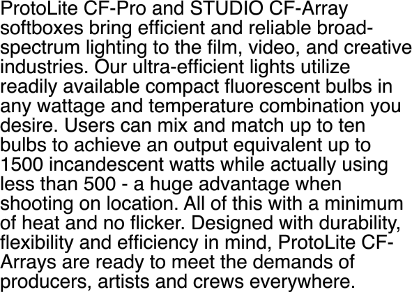 ProtoLite CF-Pro and STUDIO CF-Array